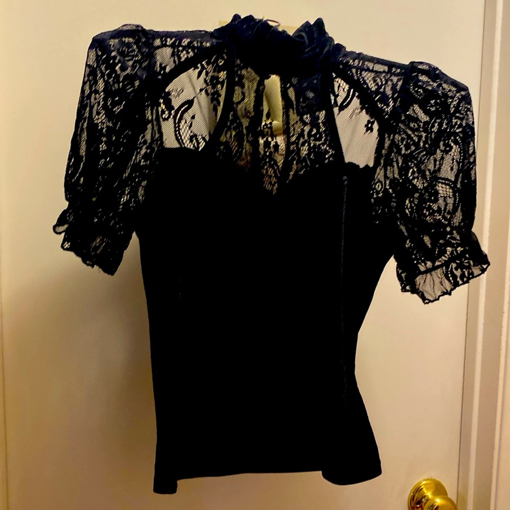 Killstar black velvet and lace top